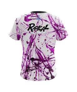 Alternative view of Radical Purple Paint Splash CoolWick Bowling Jersey