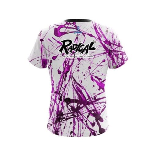Radical Purple Paint Splash CoolWick Bowling Jersey - Image 2