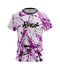 Radical Purple Paint Splash CoolWick Bowling Jersey