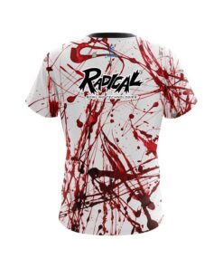 Alternative view of Radical Red Paint Splash CoolWick Bowling Jersey