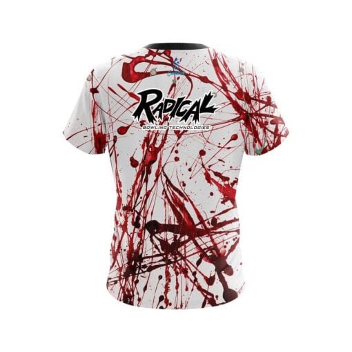 Radical Red Paint Splash CoolWick Bowling Jersey - Image 2