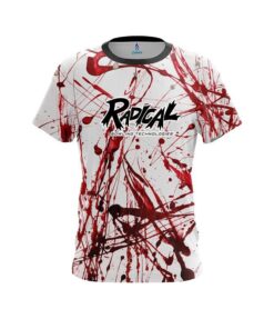 Radical Red Paint Splash CoolWick Bowling Jersey