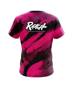 Alternative view of Radical Solid Pink Grunge CoolWick Bowling Jersey