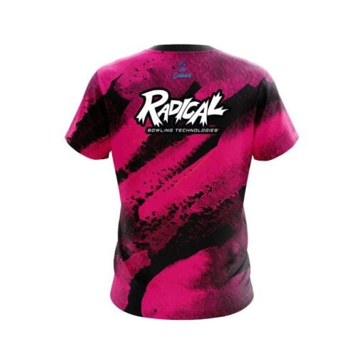 Radical Solid Pink Grunge CoolWick Bowling Jersey - Image 2