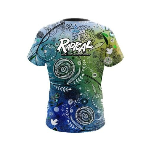 Radical Watercolor Floral Art CoolWick Bowling Jersey - Image 2