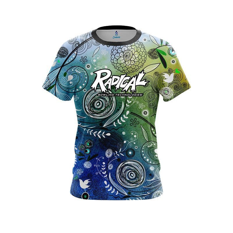 Radical Watercolor Floral Art CoolWick Bowling Jersey