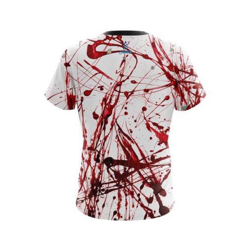 Plain Red Paint Splash CoolWick Bowling Jersey - Image 2