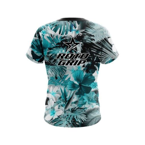 Roto Grip Aqua Tropical Leafs Effect CoolWick Bowling Jersey - Image 2