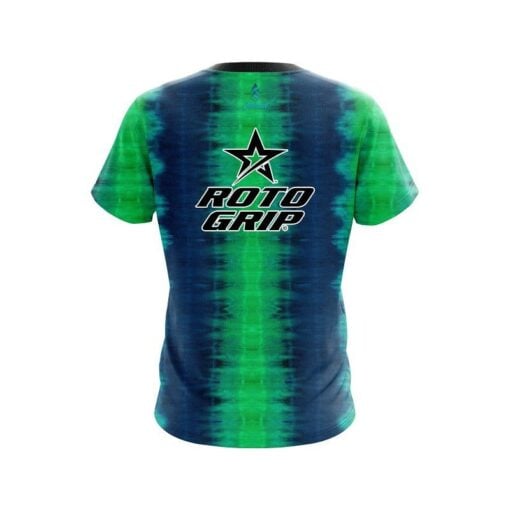 Roto Grip Blue And Green Tie Dye CoolWick Bowling Jersey - Image 2