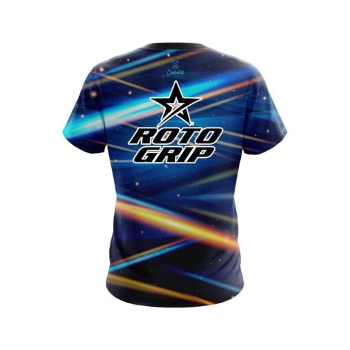 Roto Grip Blue Futuristic Rays CoolWick Bowling Jersey - Image 2