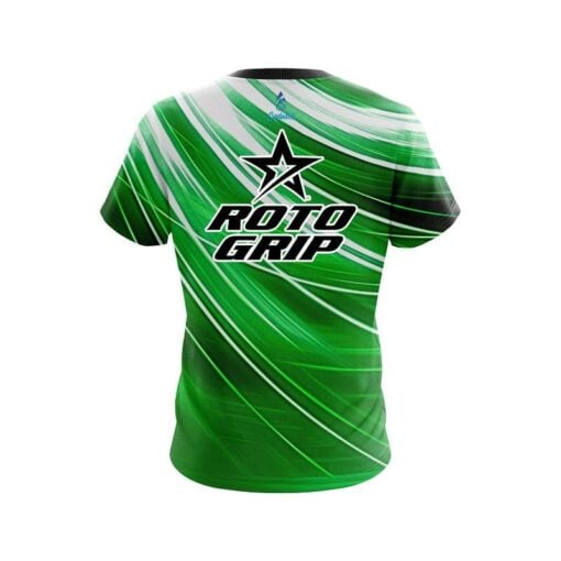 Roto Grip Deep Green Stripes CoolWick Bowling Jersey - Image 2