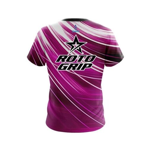Roto Grip Deep Pink Stripes CoolWick Bowling Jersey - Image 2