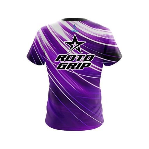 Roto Grip Deep Purple Stripes CoolWick Bowling Jersey - Image 2