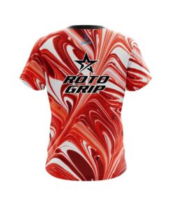 Alternative view of Roto Grip Deep Red And White Liquid Swirls CoolWick Bowling Jersey