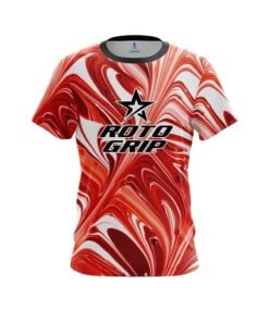 Roto Grip Deep Red And White Liquid Swirls CoolWick Bowling Jersey