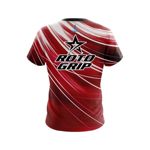 Roto Grip Deep Red Stripes CoolWick Bowling Jersey - Image 2