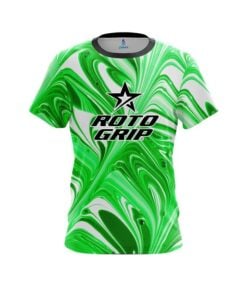 Roto Grip Green And White Liquid Swirls CoolWick Bowling Jersey