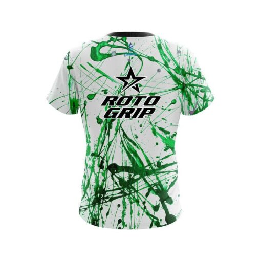 Roto Grip Green Paint Splash CoolWick Bowling Jersey - Image 2