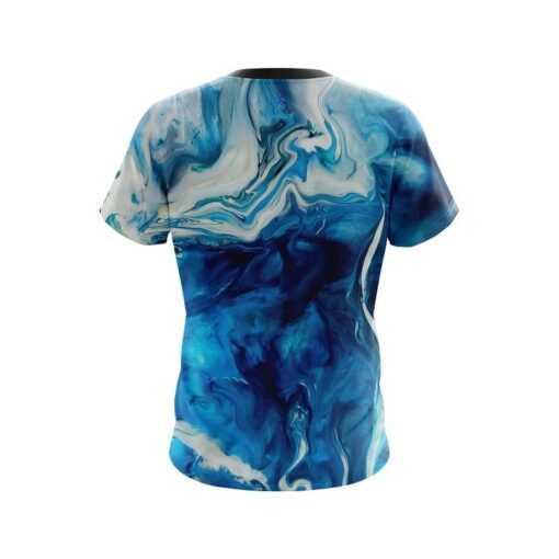 Plain Sea Splash CoolWick Bowling Jersey - Image 2