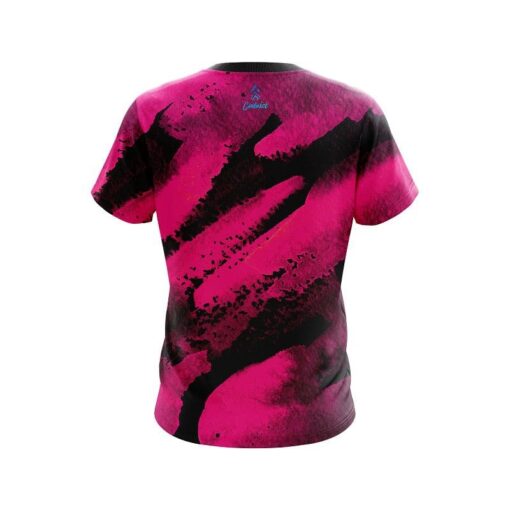 Plain Solid Pink Grunge CoolWick Bowling Jersey - Image 2