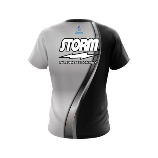 Storm Black And Silver Helix CoolWick Bowling Jersey - Image 2