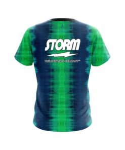 Alternative view of Storm Blue And Green Tie Dye CoolWick Bowling Jersey