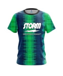Storm Blue And Green Tie Dye CoolWick Bowling Jersey