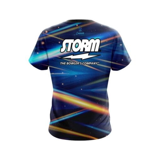 Storm Blue Futuristic Rays CoolWick Bowling Jersey - Image 2