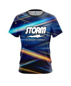 Storm Blue Futuristic Rays CoolWick Bowling Jersey
