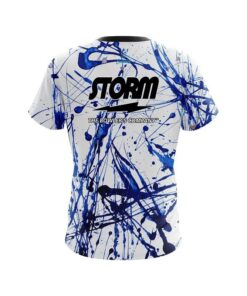 Alternative view of Storm Blue Paint Splash CoolWick Bowling Jersey