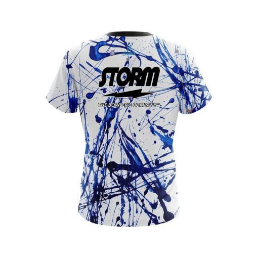 Storm Blue Paint Splash CoolWick Bowling Jersey - Image 2