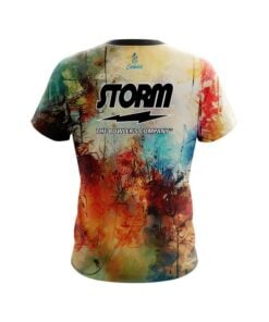 Alternative view of Storm Colorful Painted Canvas Grunge CoolWick Bowling Jersey