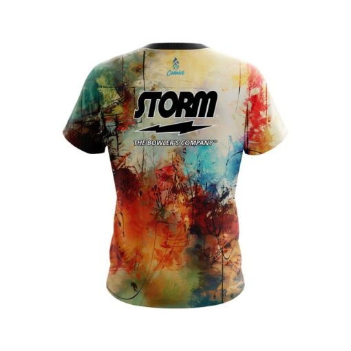 Storm Colorful Painted Canvas Grunge CoolWick Bowling Jersey - Image 2