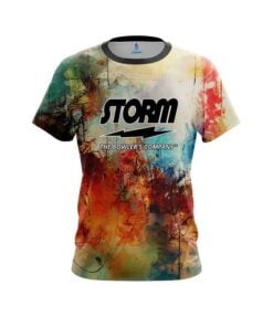 Storm Colorful Painted Canvas Grunge CoolWick Bowling Jersey