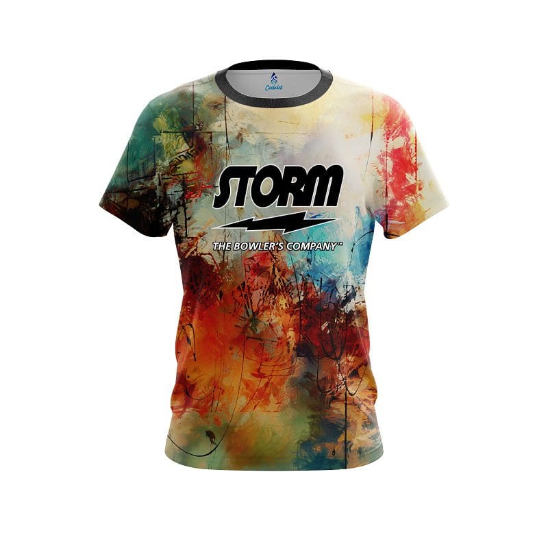 Storm Colorful Painted Canvas Grunge CoolWick Bowling Jersey