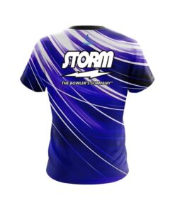 Alternative view of Storm Deep Blue Stripes CoolWick Bowling Jersey