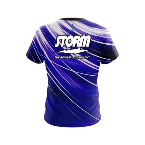 Storm Deep Blue Stripes CoolWick Bowling Jersey - Image 2