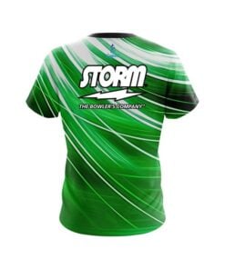 Alternative view of Storm Deep Green Stripes CoolWick Bowling Jersey