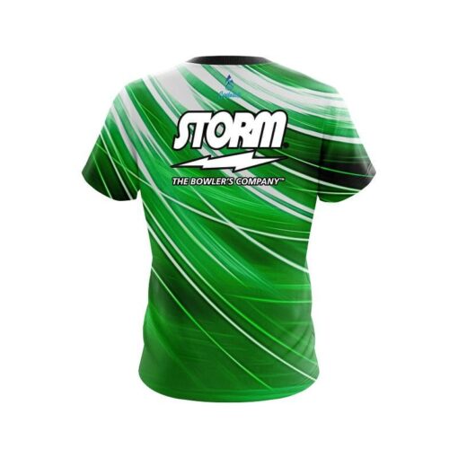 Storm Deep Green Stripes CoolWick Bowling Jersey - Image 2