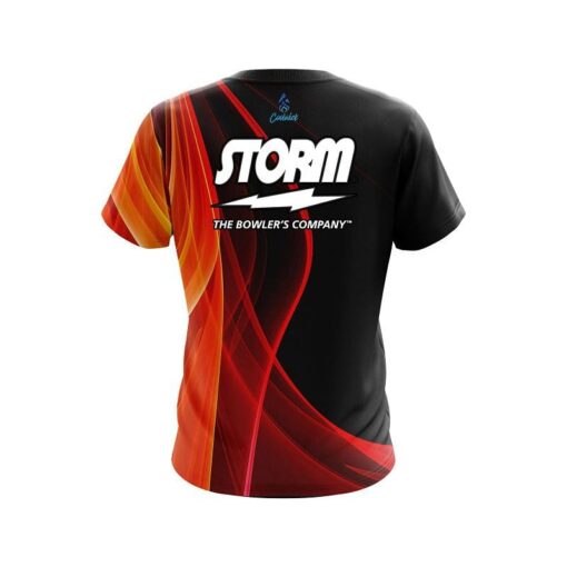 Storm Deep Orange Curve CoolWick Bowling Jersey - Image 2