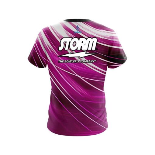 Storm Deep Pink Stripes CoolWick Bowling Jersey - Image 2