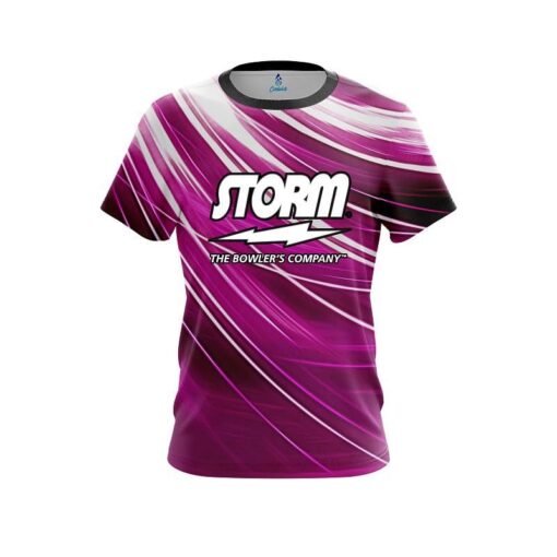 Storm Deep Pink Stripes CoolWick Bowling Jersey