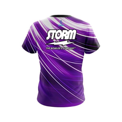 Storm Deep Purple Stripes CoolWick Bowling Jersey - Image 2