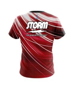 Alternative view of Storm Deep Red Stripes CoolWick Bowling Jersey