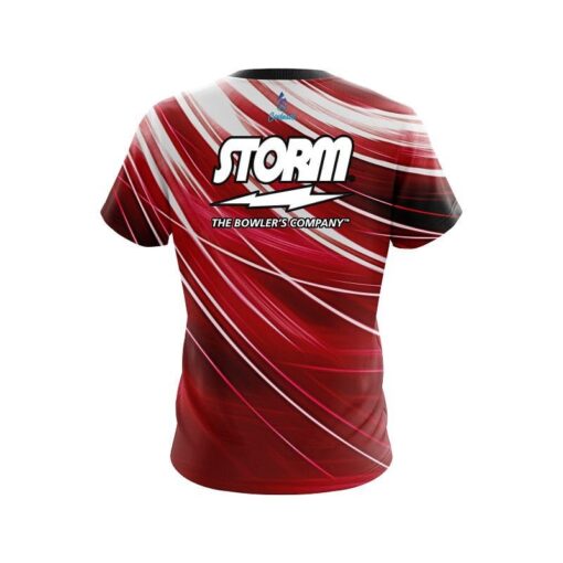Storm Deep Red Stripes CoolWick Bowling Jersey - Image 2