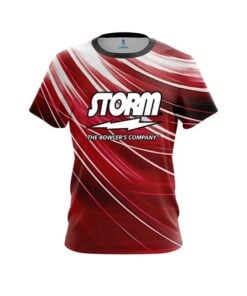 Storm Deep Red Stripes CoolWick Bowling Jersey