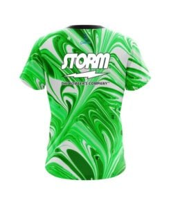 Alternative view of Storm Green And White Liquid Swirls CoolWick Bowling Jersey