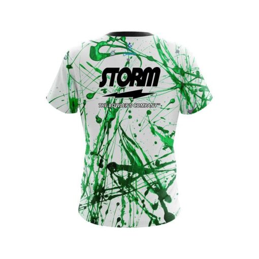 Storm Green Paint Splash CoolWick Bowling Jersey - Image 2