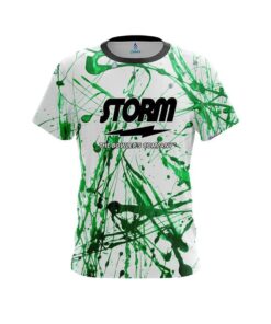Storm Green Paint Splash CoolWick Bowling Jersey