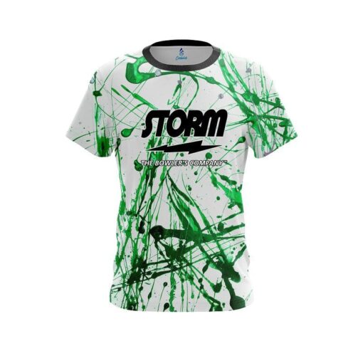 Storm Green Paint Splash CoolWick Bowling Jersey